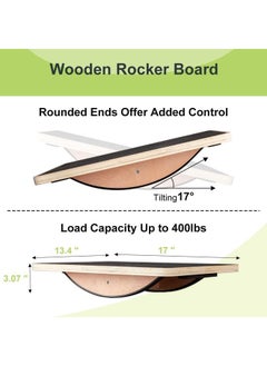 Professional Wooden Balance Board, Rocker Board, Wood Standing Desk Accessory, Anti-Slip, 350LBS  for Physical Therapy Balance Boards，Balancing Board for Under Desk, Anti Slip Roller, Core Strength, Stability, Office Wobble Boards (44*33*7.8CM) - pzsku/ZD7EF2E39FB74EE272096Z/45/_/1736391029/d1fada04-96ba-4bcf-84d2-f81c236dd7f7