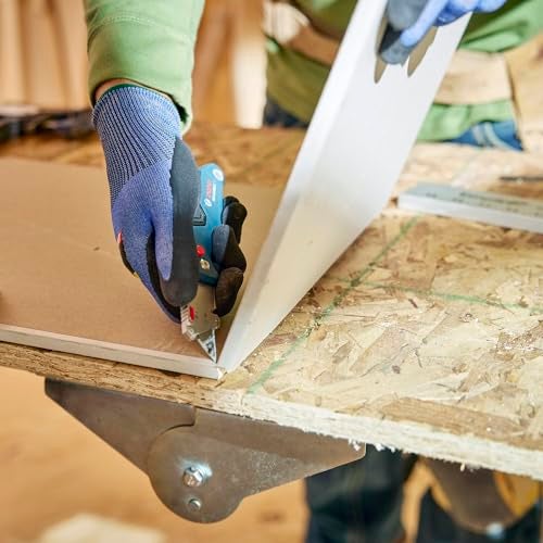 BOSCH H11-11100-1 Folding Utility Knife | Compact, Portable, and Durable with Integrated Blade Storage, Thumb Rest, and Includes Belt Clip, Strap Cutter, 3 Blades - Image 5