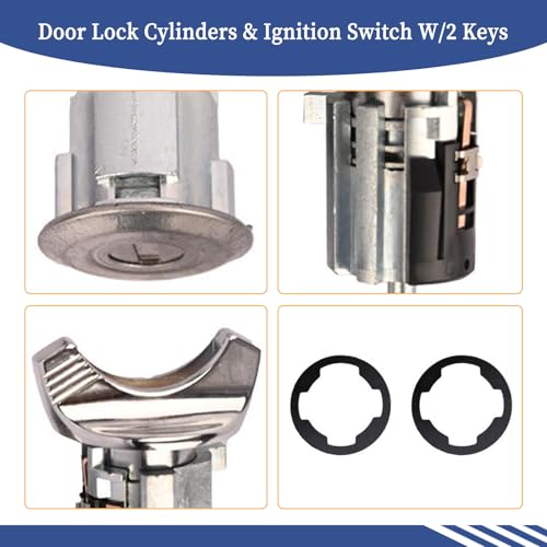 Getfarway أسطوانات قفل الباب ومفتاح الإشعال Getfarway مع 2 مفتاح متوافق مع فورد أيرستار 1994، F150/250/350 بيك أب 1992-1995، E150/250/350 فان 1992-1995، كراون فيكتوريا 1990-1991، رينجر 1995 والمزيد - Image 4