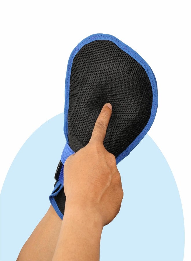 Dyna Cotton Comfortfit Dementia Restraint Gloves - Secure & Gentle Hand Control Mitts, Pair (2Units) - Universal, Blue - Image 4