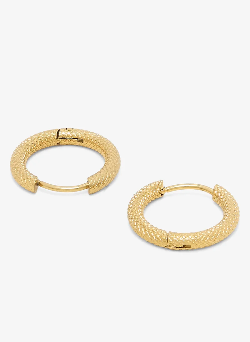 Seventy Five Textured Hoop Earrings