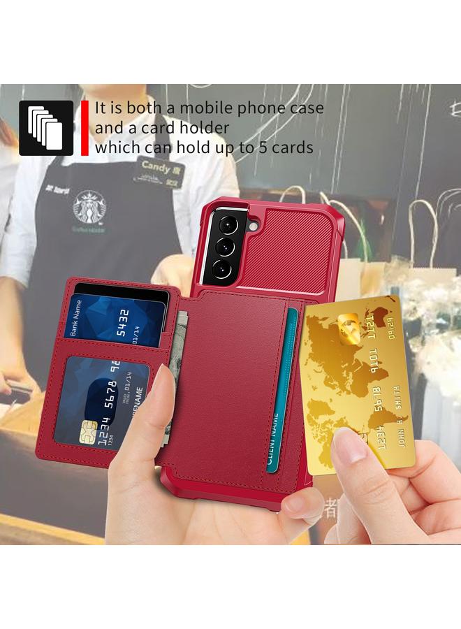اس-توب جراب لهاتف Samsung Galaxy S21 FE 5G محفظة مغناطيسية وحقيبة بطاقات وحافظة هاتف جلدية - Image 5