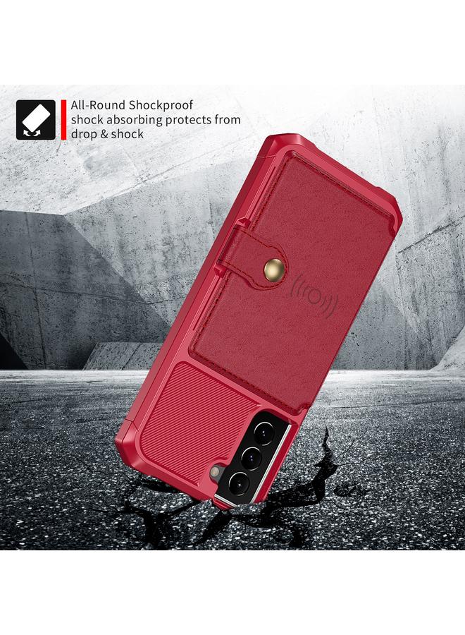 اس-توب جراب لهاتف Samsung Galaxy S21 FE 5G محفظة مغناطيسية وحقيبة بطاقات وحافظة هاتف جلدية - Image 4