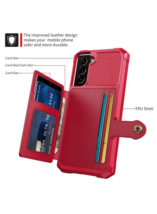 اس-توب جراب لهاتف Samsung Galaxy S21 FE 5G محفظة مغناطيسية وحقيبة بطاقات وحافظة هاتف جلدية - Image 2