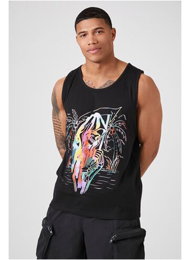 FOREVER 21 - Watercolor Grim Reaper Tank Top - Image 1