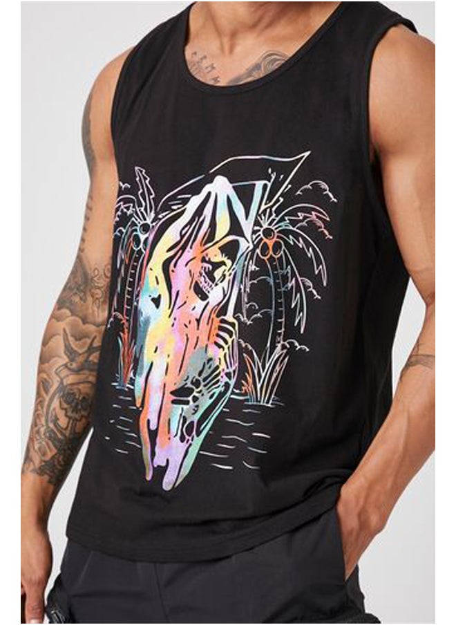 FOREVER 21 - Watercolor Grim Reaper Tank Top - Image 1