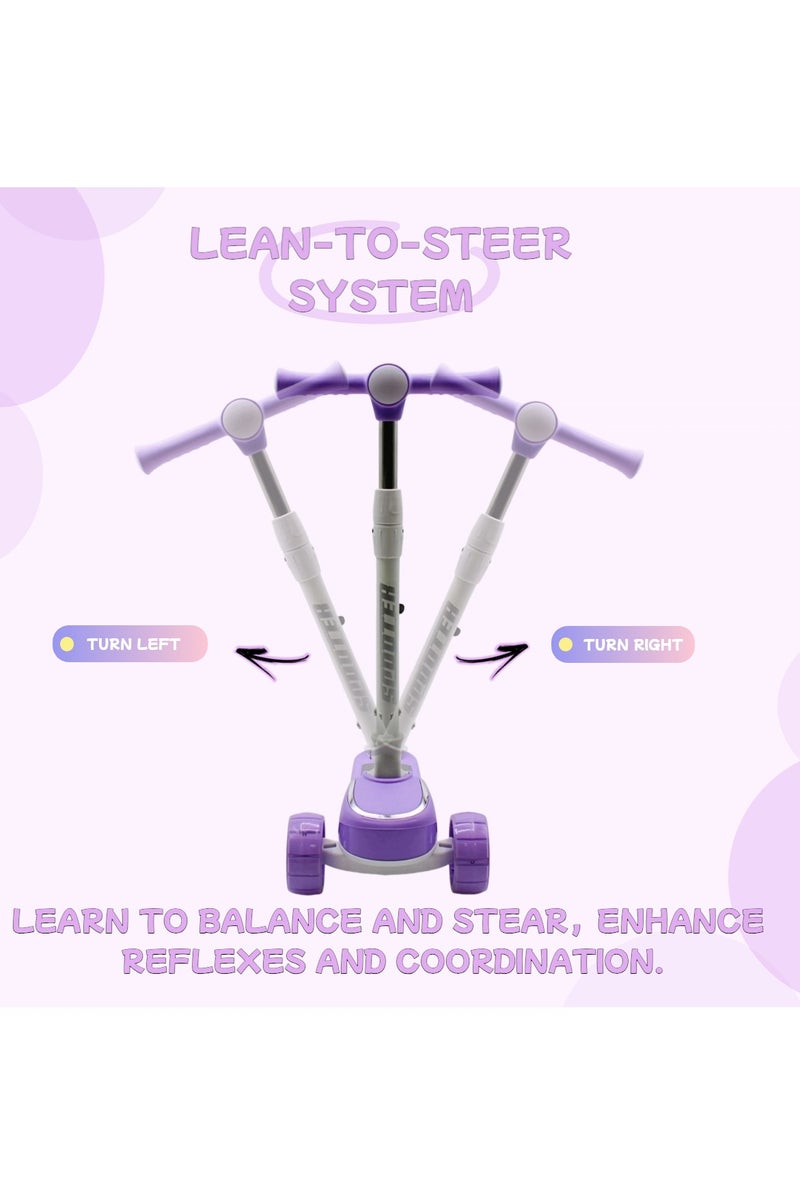 EASY FUTURE Scooters for Kids with Foldable & Height Adjustable Handle Kick Scooter with LED PU Wheels & Rear Brake Kids Scooter for 3 to 8 Years - Image 4