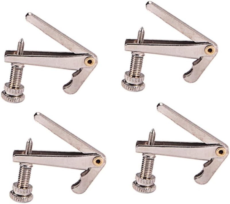 4pcs Violin String Adjusters with Gold Screws Silver Fine Tuners for Violins Easy Construction - Image 4