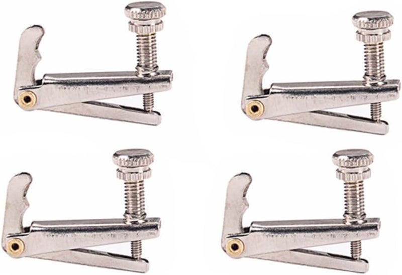4pcs Violin String Adjusters with Gold Screws Silver Fine Tuners for Violins Easy Construction - Image 3