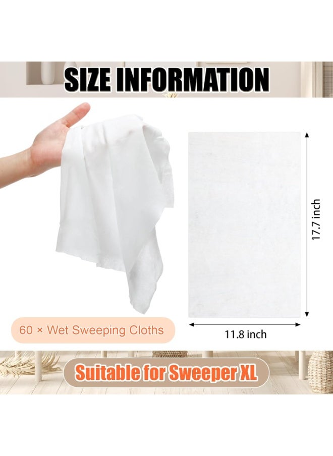 KCDMBUE 60 Pack XL Disposable Sweeper Wet Mop Cloths 17.7 x 11.8 Inches, Extra Large Wet Mopping Pads Refills for Sweeping, Scrubbing, Cleaning, Hardwood, Tile, Laminate Floors  - Image 2