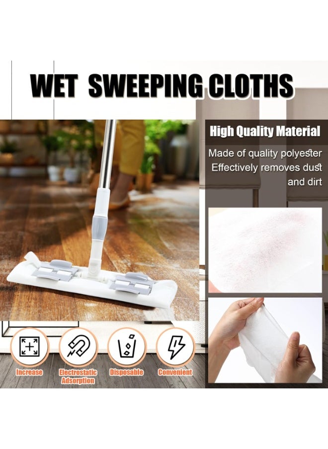 KCDMBUE 60 Pack XL Disposable Sweeper Wet Mop Cloths 17.7 x 11.8 Inches, Extra Large Wet Mopping Pads Refills for Sweeping, Scrubbing, Cleaning, Hardwood, Tile, Laminate Floors  - Image 4