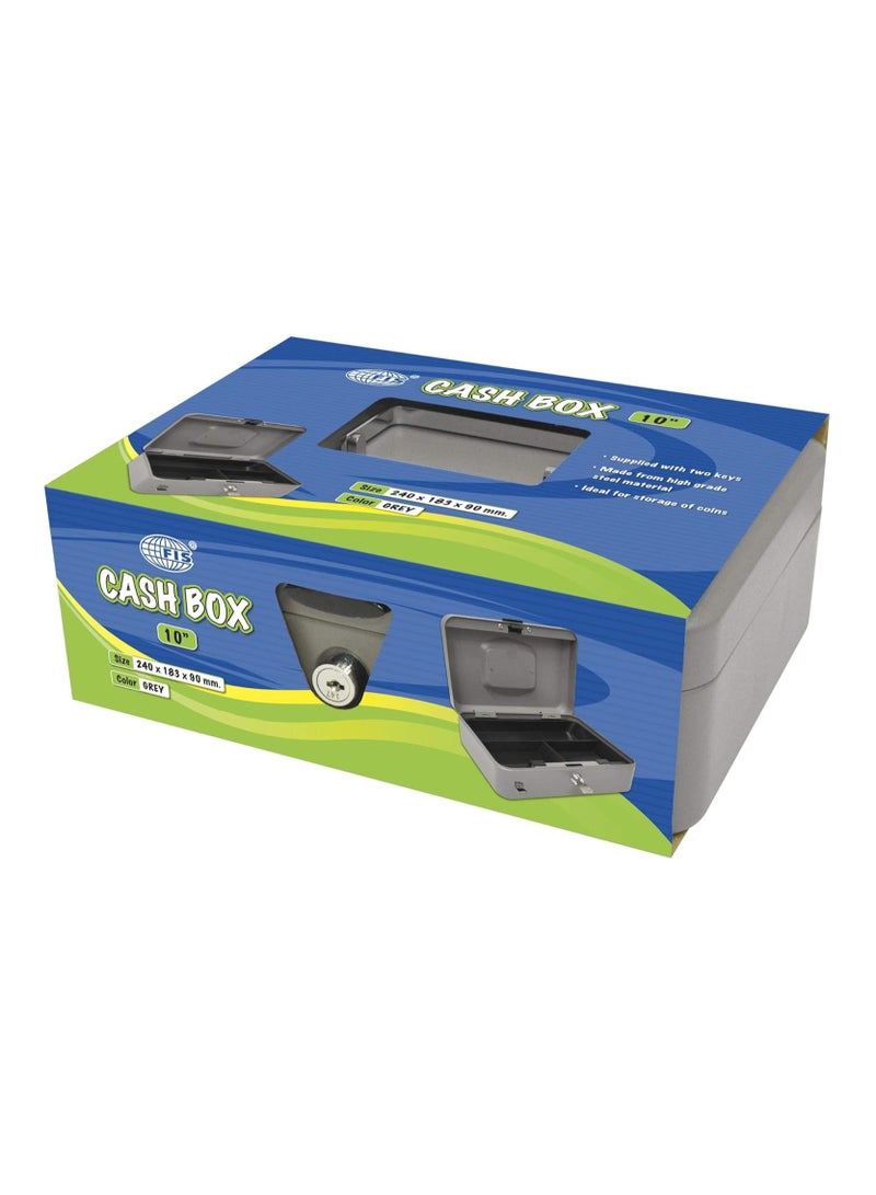 FIS FSCPTS0X20GY Steel Cash Box with Key Lock (Grey, 250 x 180 x 90mm, 10in) - Image 4