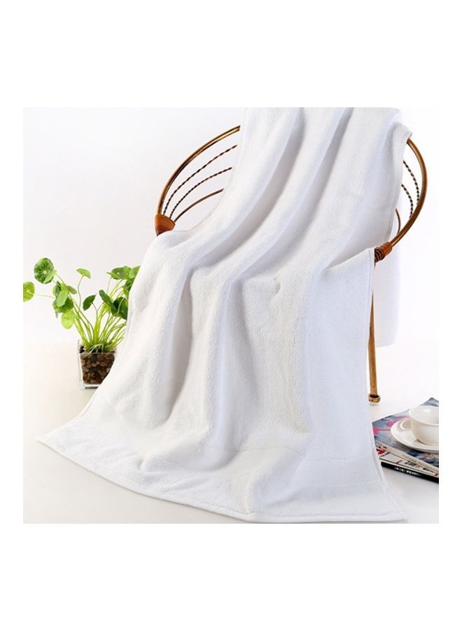 NIBEMINENT Large Pure Cotton Bath Towel White 70X140cm