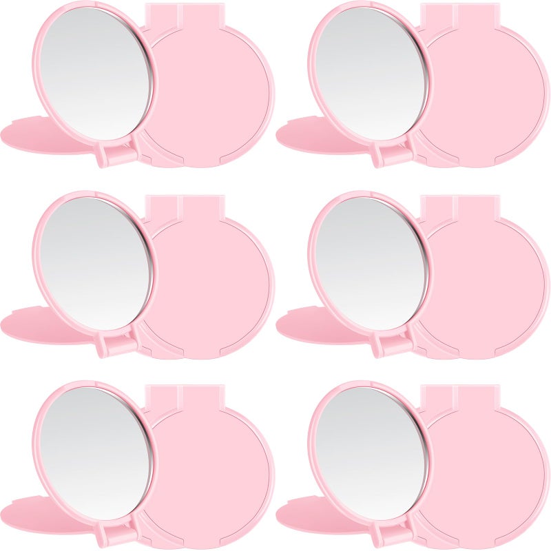 Jetec Compact Mirrors Bulk Gifts Mini Vintage Pocket Mirrors for Purse Small Portable Folding Round Makeup Stuffs for Travel Daily Use Party Favors Women (Pink,12 Pieces) - Image 1