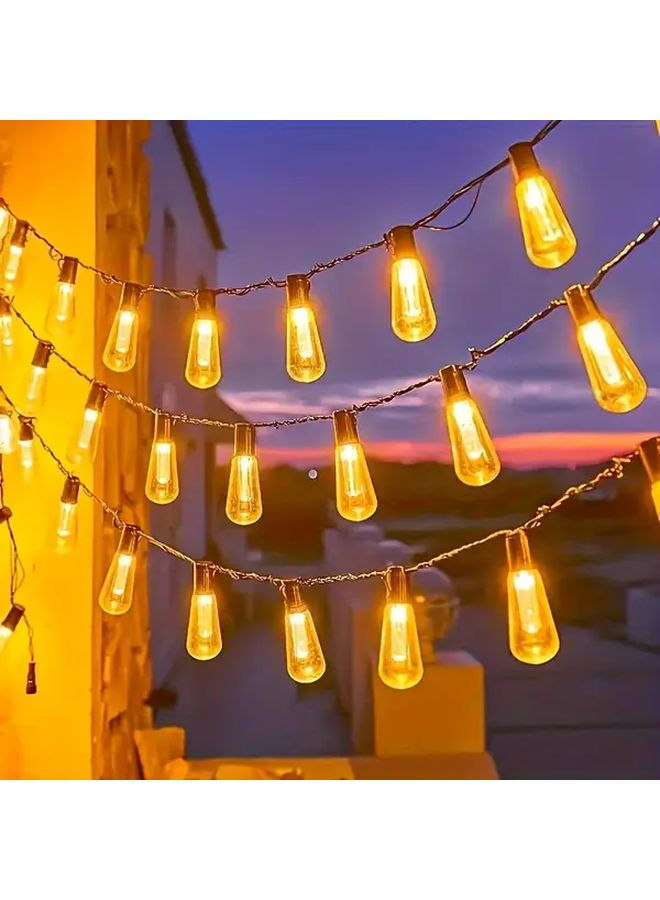 10 مصابيح LED رجعية إديسون سلسلة أضواء 9 8 قدم تعمل بالبطارية في الهواء الطلق أضواء خرافية دافئة بيضاء - Image 2