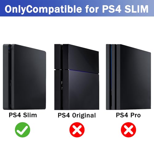 appacare Wall Mount Bracket Compatible for PS4 Slim,PS4 Slim Wall Mount Holder with Detachable 2 Controller Holder & Headphone Hanger,Mount on The Wall or The Back of The TV - Image 5