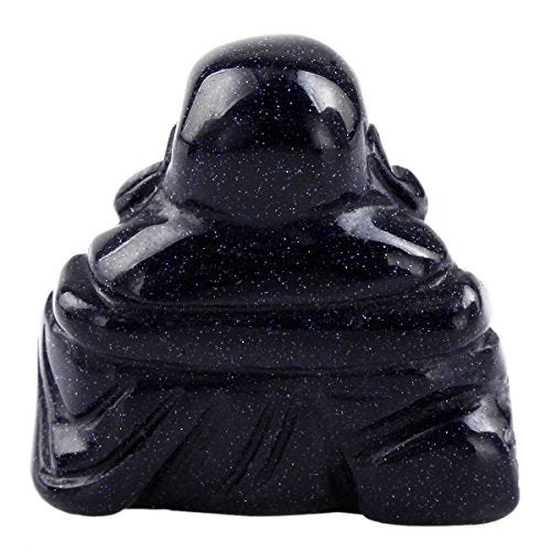 Rockcloud Healing Crystal Gemstone Carved Laughing Happy Buddha Feng Shui Figurines Wealth and Good Luck 1.5" - Image 3