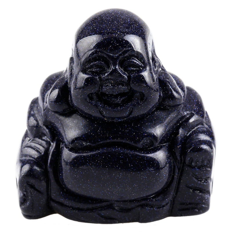 Rockcloud Healing Crystal Gemstone Carved Laughing Happy Buddha Feng Shui Figurines Wealth and Good Luck 1.5" - Image 4