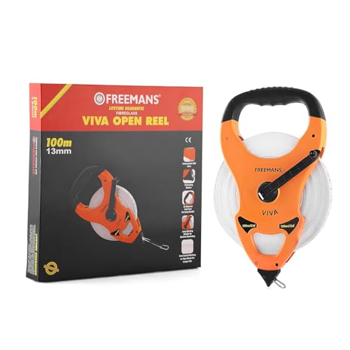 FREEMANS Viva Open Reel 100m:13mm Fibreglass Measuring tape - 100m/330ft With Unbreakable ABS case || Double Side Printing || Long and Durable Winding Handle For Easy Retraction and Steel End Hook - Image 3