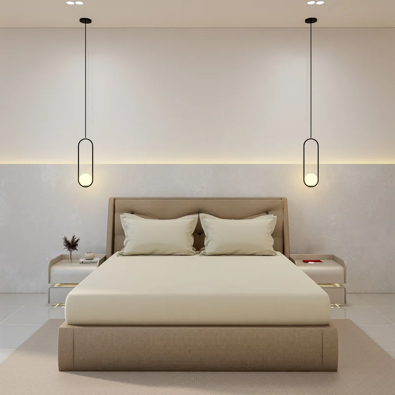 DWELL 500 Thread Count 100% Egyptian Cotton Sateen Fitted Sheet