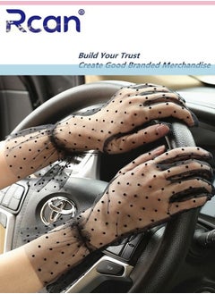 Rcan Ladies French Elegant Vintage Mesh Sunscreen Lace Gloves Bridal Wrist Accessories Short Gloves for Prom Party Wedding Tea Party Cosplay for Women Free Size  - Image 1