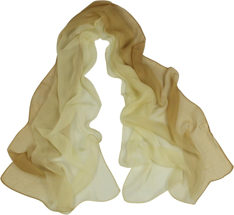PANTONIGHT Long Chiffon Sheer Scarf Gradient Shaded Colors Lightweight Scarf For Womens - Image 1