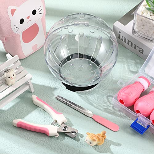 LEIFIDE Cat Muzzle for Grooming Cat Adjustable Hood with Paw Covers Nail Clipper Trimmer Brush Tick Remover Tool Kitten Breathable Anti Bite Muzzles Silicone Anti Scratch Boots for Cats Bathing Shaving - Image 5