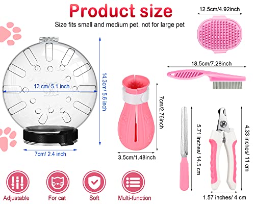 LEIFIDE Cat Muzzle for Grooming Cat Adjustable Hood with Paw Covers Nail Clipper Trimmer Brush Tick Remover Tool Kitten Breathable Anti Bite Muzzles Silicone Anti Scratch Boots for Cats Bathing Shaving - Image 4