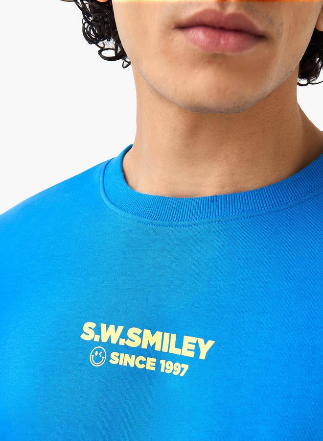 SP Characters Men Regular Fit Smiley World Print Sweatshirt - Image 5