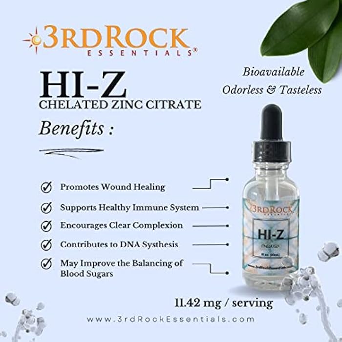 3rd Rock Essentials | HI-Z Zinc Immune Support Supplement | All Natural Liquid Zinc Supplement Dietary Supplement | All Natural Personal Care (1 fl oz | 120 Servings) - Image 5