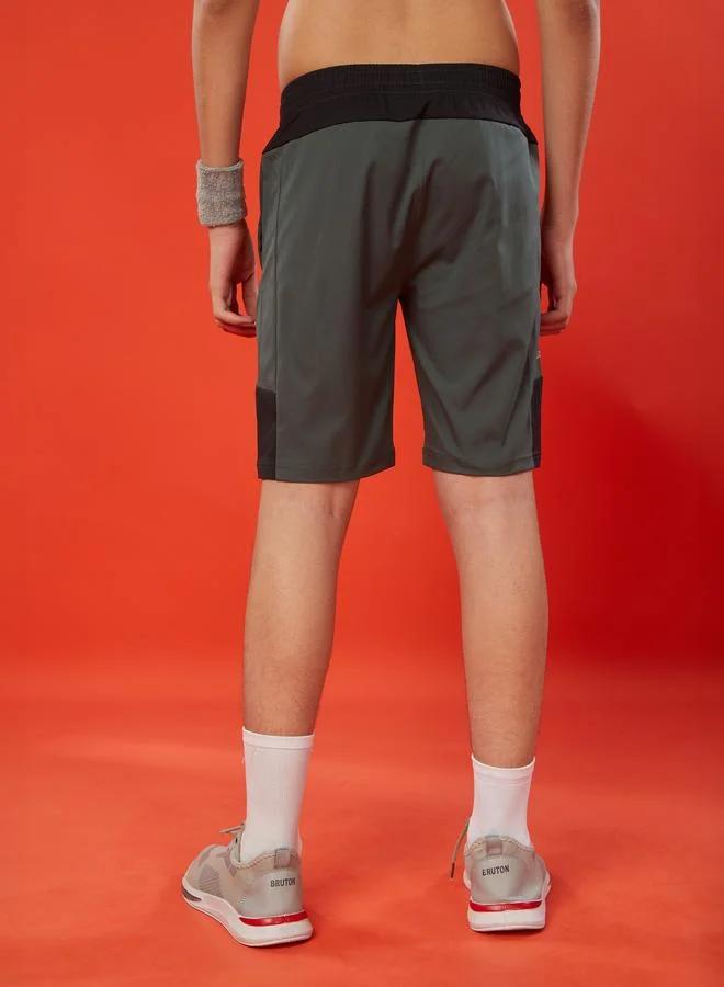 Technosport Technosport Boys Color Block Slim Fit Sports Shorts