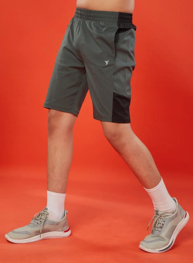 Technosport Technosport Boys Color Block Slim Fit Sports Shorts
