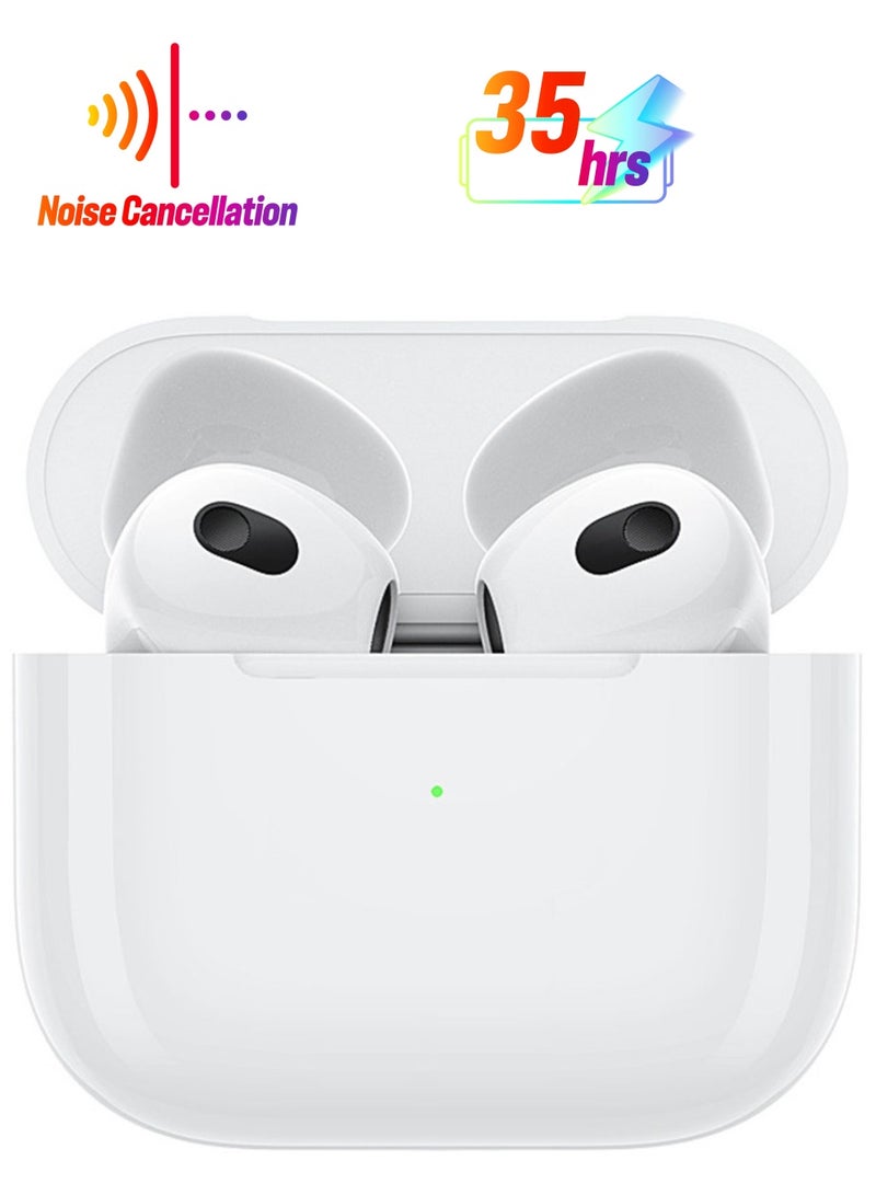 Hi-Fi Stereo Sound Noise Reduction Bluetooth 5.0 Wireless Headphones White - Image 1