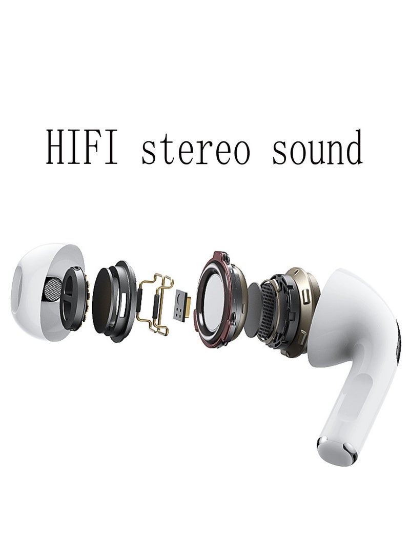 Hi-Fi Stereo Sound Noise Reduction Bluetooth 5.0 Wireless Headphones White - Image 2