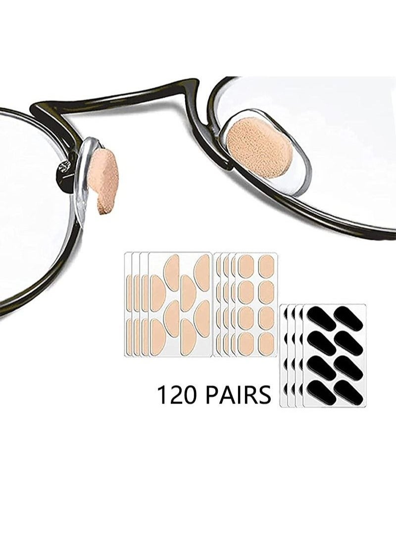 120 Pairs of Glasses Nose Pads,Soft Foam Self-Adhesive Glasses Nose Pads,3 Styles of Sponge Non-Slip - Image 1