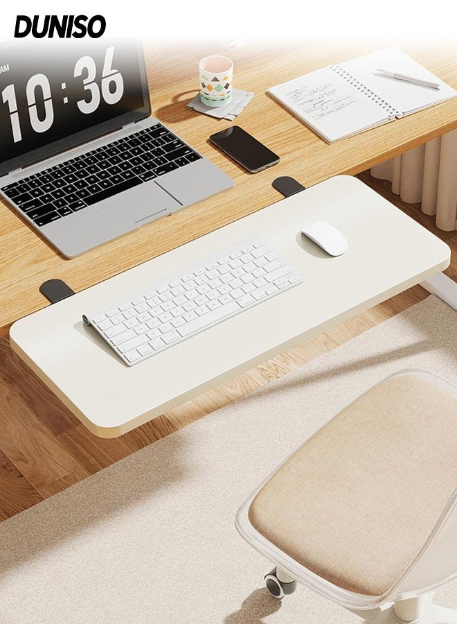 DUNISO Desktop Extension Board,Punch-Free, Ergonomic Desk Extender Tray - Clamp-on Extension Shelf for Computer Arm Support for Home Office Comfort & Productivity - Image 1