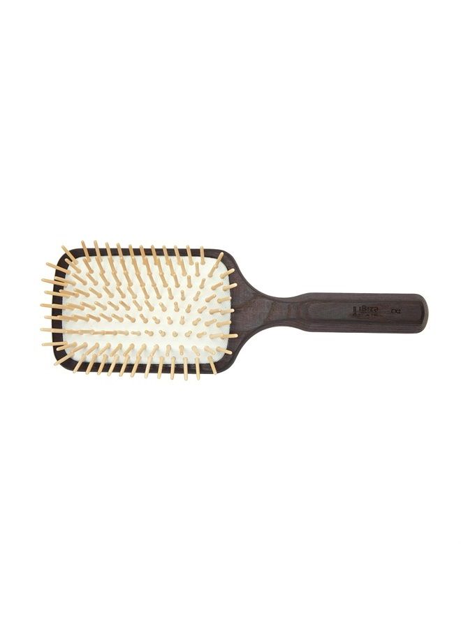 Ibiza Hair Professional Paddle Detangling Brush with Natural Wooden Pins (CX2) Stimulate Scalp & Reduce Drying Time, Carbonized Wood Makes this Brush Durable Yet Light Weight, Hypo-Allergenic - Image 1