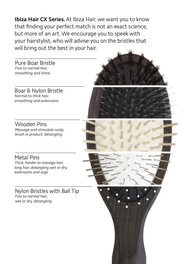 Ibiza Hair Professional Paddle Detangling Brush with Natural Wooden Pins (CX2) Stimulate Scalp & Reduce Drying Time, Carbonized Wood Makes this Brush Durable Yet Light Weight, Hypo-Allergenic - Image 4