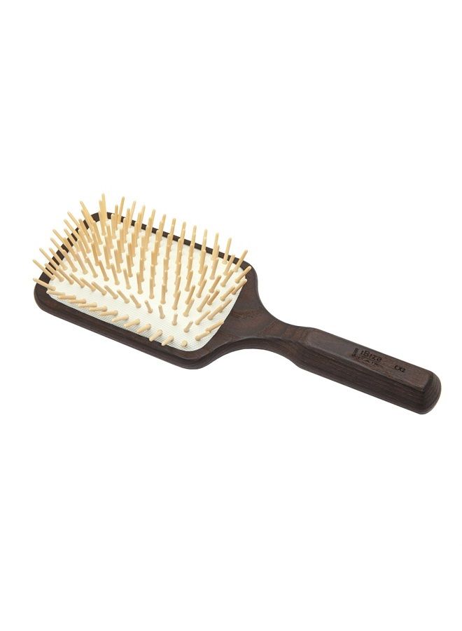 Ibiza Hair Professional Paddle Detangling Brush with Natural Wooden Pins (CX2) Stimulate Scalp & Reduce Drying Time, Carbonized Wood Makes this Brush Durable Yet Light Weight, Hypo-Allergenic - Image 3