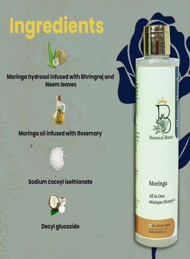 Botanical Beauty Moringa Anti Dandruff Shampoo | Plant-Based Herbal Shampoo for Hair Fall & Dandruff Control - with Neem, Bhringraj, Aloe Vera | Herbal Shampoo for Men & Women | All Hair Types | 250ml - Image 2