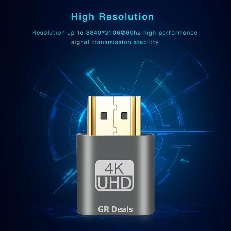 GR Deals GR Deals 4K HDMI Dummy, HDMI Dumy Adapter Plug DDC EDID Virtual Display Adapter Headless Ghost Display Emulator HDTV 1080P Compatible Virtual Display Emulator.(Multicolor) (Pack of 1) - Image 3