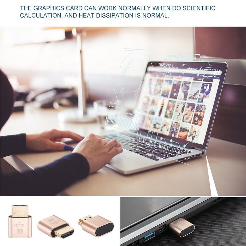 GR Deals GR Deals 4K HDMI Dummy, HDMI Dumy Adapter Plug DDC EDID Virtual Display Adapter Headless Ghost Display Emulator HDTV 1080P Compatible Virtual Display Emulator.(Multicolor) (Pack of 1) - Image 5