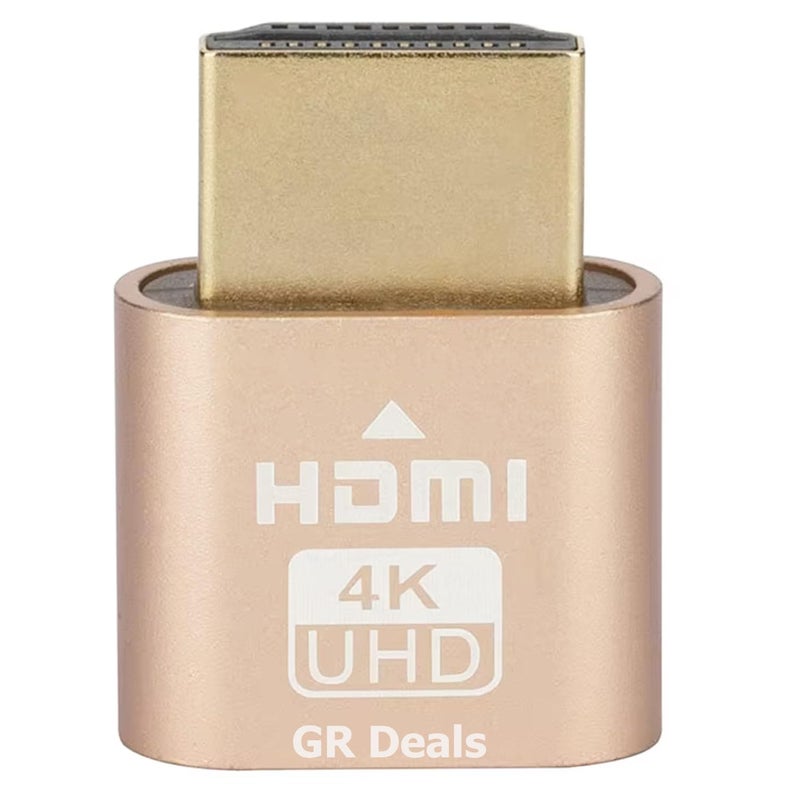 GR Deals GR Deals 4K HDMI Dummy, HDMI Dumy Adapter Plug DDC EDID Virtual Display Adapter Headless Ghost Display Emulator HDTV 1080P Compatible Virtual Display Emulator.(Multicolor) (Pack of 1) - Image 1