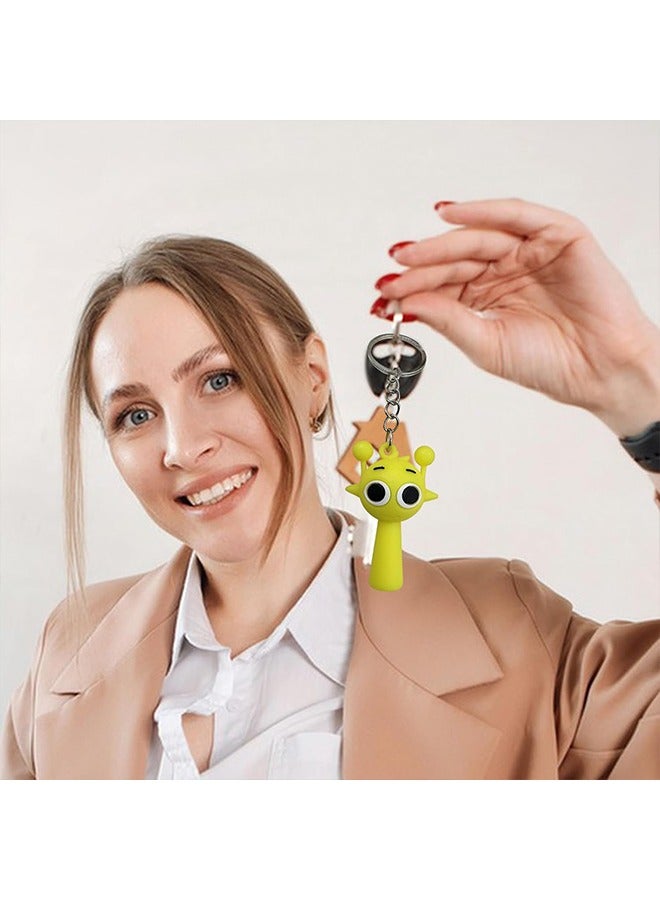 Unewshi 12Pcs Sprunki Game Character Keychain, Cartoon Keychain, Cute Silicone Pendant Keychain, Suitable for Kids and Adults Birthday Easter Party Gift Backpack Accessories Keychain Keyring  - Image 5