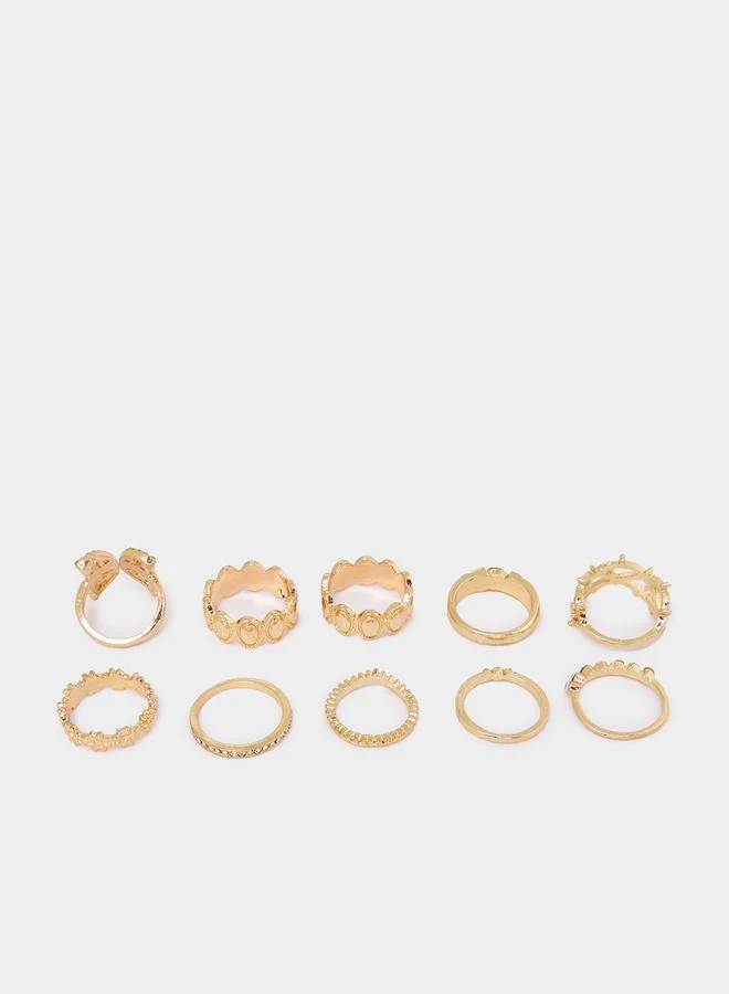 Styli Set of 10 - Butterfly Accent Assorted Rings