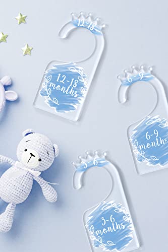 OneDream Baby Closet dividers Hanger separators - Set of 7 Baby Clothes dividers for Closet from Newborn to 24 Months, Acrylic Infant Clothes Divider (Blue) - Image 5