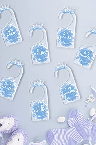 OneDream Baby Closet dividers Hanger separators - Set of 7 Baby Clothes dividers for Closet from Newborn to 24 Months, Acrylic Infant Clothes Divider (Blue) - Image 4