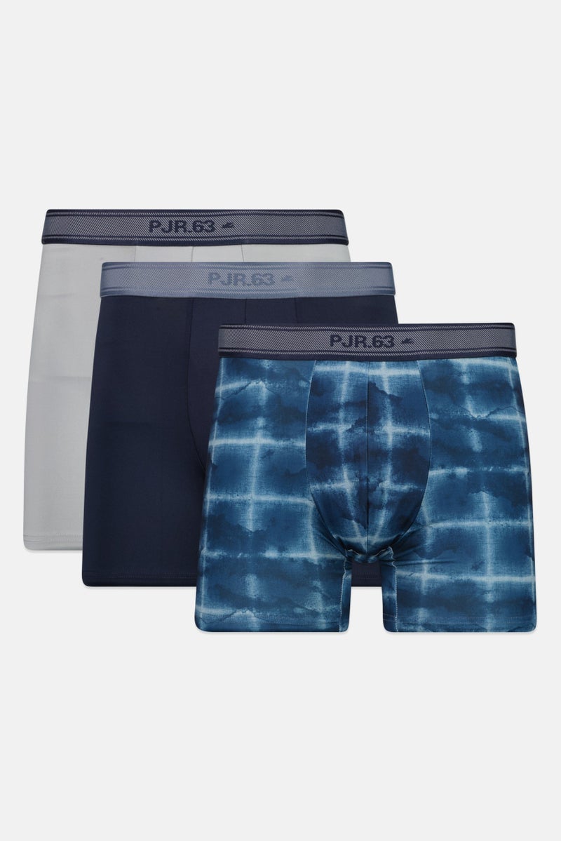 Pajar Men 3 Pack Brand Logo Boxer Brief, Navy  - Image 1