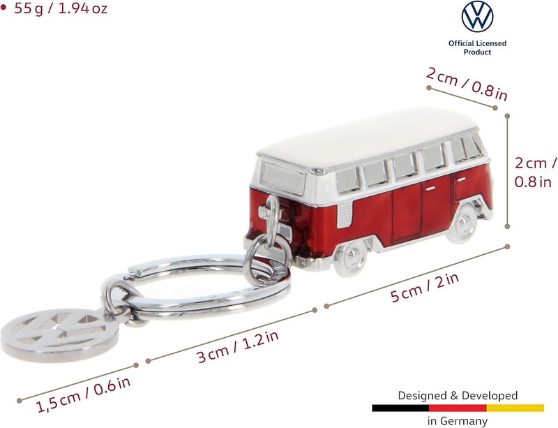 Brisa VW T1 Bus Keychain in Red and White - Image 3