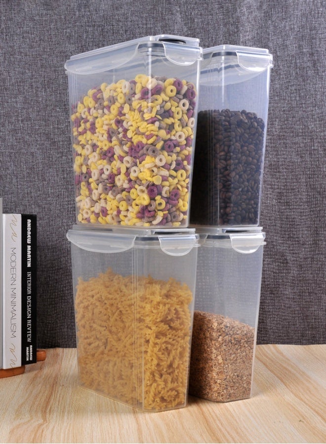 ايست من نون حاويات حفظ طعام، طقم مكوّن من 4 قطع محكمة الإغلاق، لتنظيم وتخزين الحبوب في المطبخ مع أغطية وملصقات، مصنوعة من مادة PP، مناسبة للاستخدام للأطعمة الجافة والرطبة سعة 3.7 لتر - Image 5